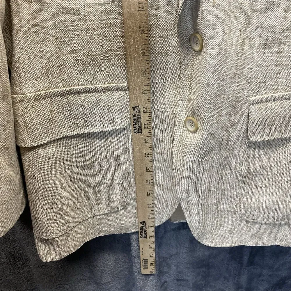 Vintage May D&F Rangoon Blazer Men‎ 40 (S) Matka Silk Beige 2-Button Sport Coat